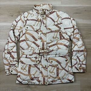 Lauren Ralph Lauren Belting-Print Diamond-Quilted Down Jacket - Women's X-Small